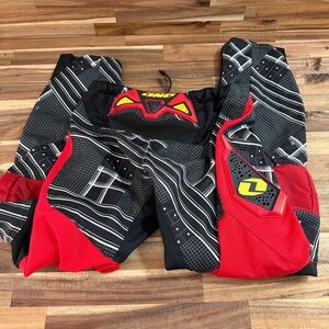 JNCO Black & Red Graphic Kids motocross Bottoms